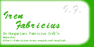 iren fabricius business card